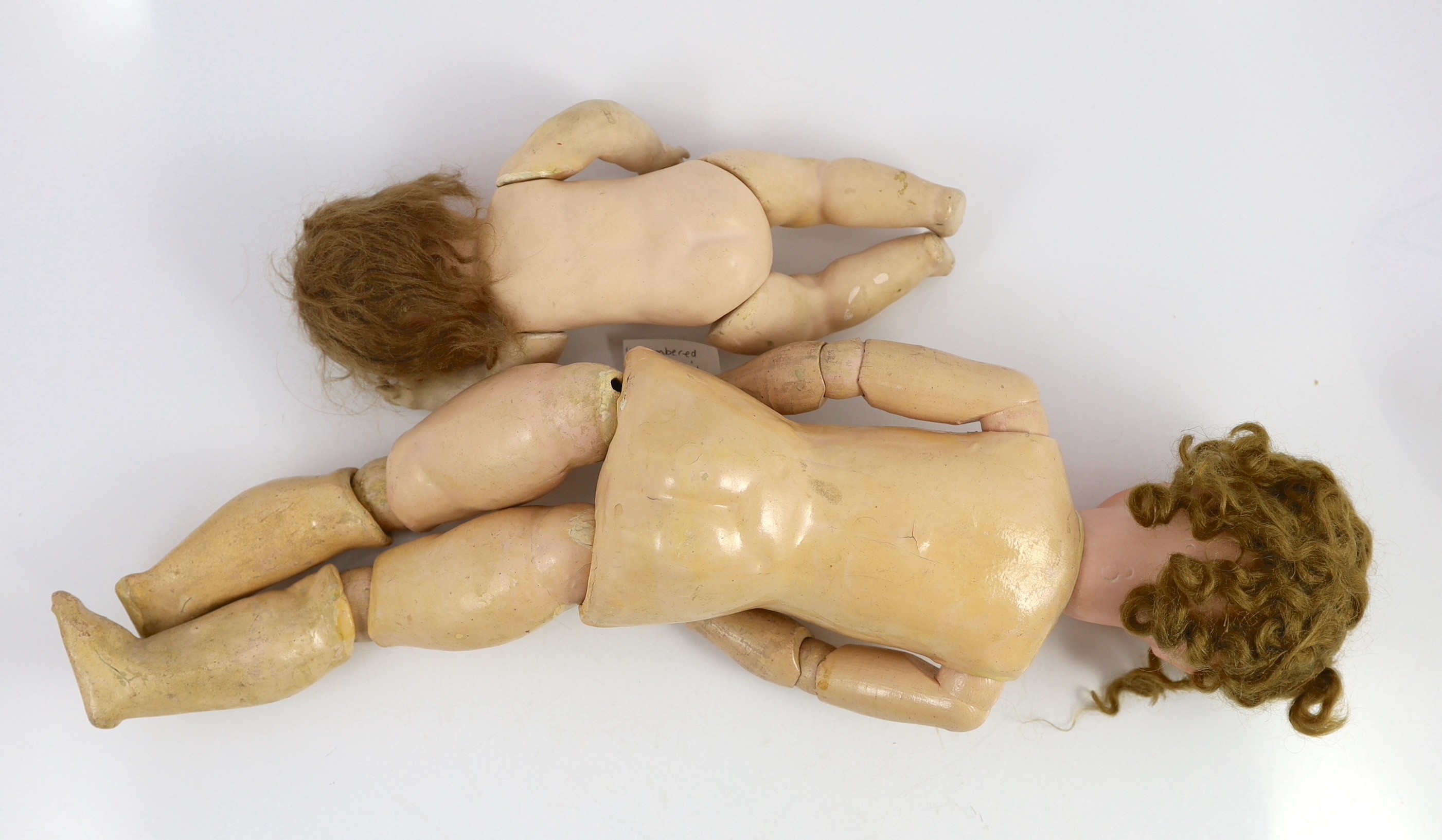 A bisque doll, German, circa 1900, 12in.